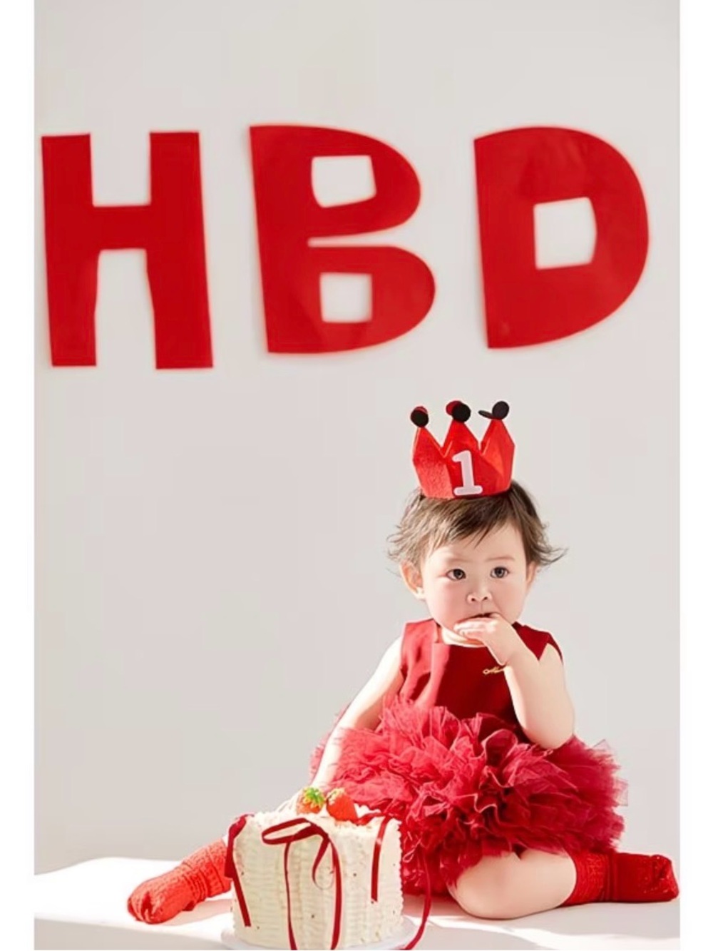 Baby Girl 1st Birthday red Dress
